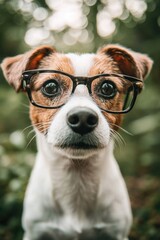 Small dog with glasses