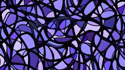 Fototapeta premium Abstract Purple Stained Glass Window Design Seamless Pattern
