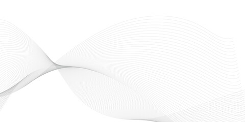Abstract Gray wavy business and banner curve line background. Digital future technology concept. Line art striped graphic template, banner background. Vector illustration.