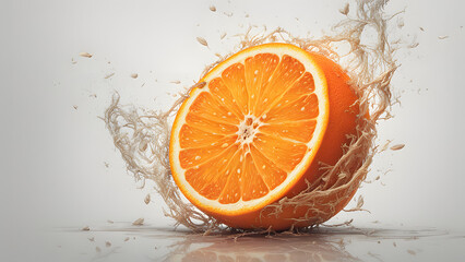 orange in water splash