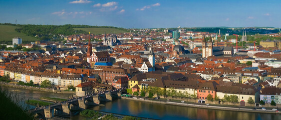 Würzburg, Bayern, Panorama, Alte Mainbrücke