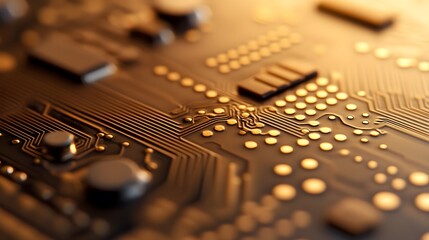 Close-up Detailed Circuit Board Technology Image