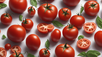 tomatoes on a white background