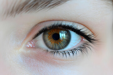 Obraz premium Close-Up of Healthy Eye with Brown Iris