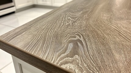 Closeup Grey Wood Grain Texture Kitchen Countertop