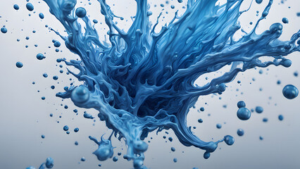 water splash in blue