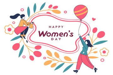 illustration of happy Women's Day   card