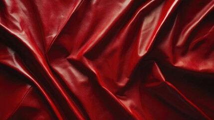 Obraz premium Red satin fabric close-up