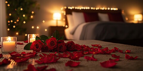 Seductive Red Valentine's Day Bedroom &ndash; A Passionate Sanctuary of Love, Desire, and Romance