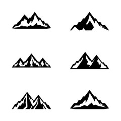 icon mountain logo set