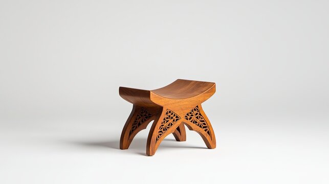 Beautifully Carved Wooden Quran Stand with Intricate Design for Display and Use in Homes and Mosques