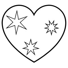 Night Sky Heart Minimal Vector Line Art