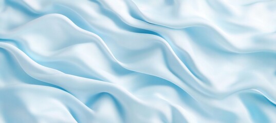 Obraz premium Soft, light blue fabric with elegant drapes and folds.