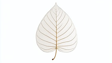 Obraz premium Intricate Bodhi Tree Leaf with Detailed Veins Symbolizing Peace and Spiritual Connection in a Minimalistic Style