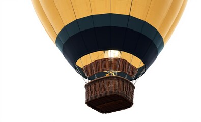 Bright hot-air balloon with wicker basket on white background balloon background balloon background party holiday celebration decoration