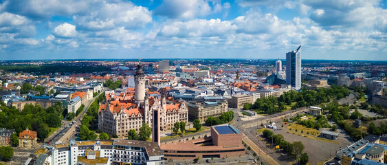 Leipzig, Stadtzentrum, Luftbild