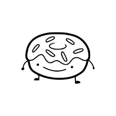 a line art drawing of a jelly cat cartoon character for coloring page