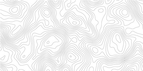 Topographic beautiful white and black contour topo wavy pattern map line design, geography map line, presentation white background. Use for template, wallpaper, web vector illustration.  
