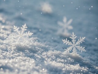 Minimalist Falling Snowflakes: Elegant Winter Seamless Pattern Background