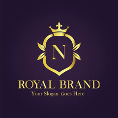 Luxury Gold Monogram Logo - Letter N
