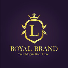 Luxury Gold Monogram Logo - Letter L
