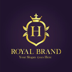 Luxury Gold Monogram Logo - Letter H
