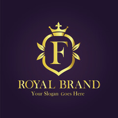 Luxury Gold Monogram Logo - Letter F