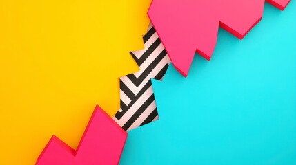 Colorful Abstract Shapes with Contrast and Dynamic Lines