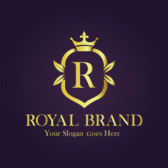 Luxury Gold Monogram Logo Letter R
