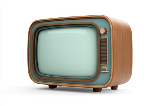 recommend clip art: Vintage television set with a white screen on an isolated background, retro TV studio equipment for a television program clip art illustration