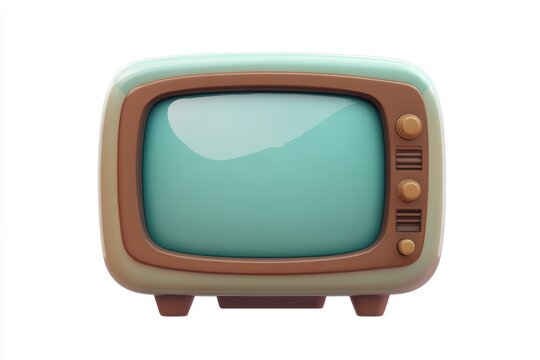 recommend clip art: Vintage television set with a white screen on an isolated background, retro TV studio equipment for a television program clip art illustration