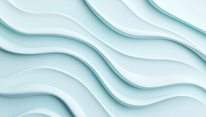 Obraz premium A soft, flowing wave pattern in light blue shades, creating a soothing and modern aesthetic suitable for backgrounds and design elements.