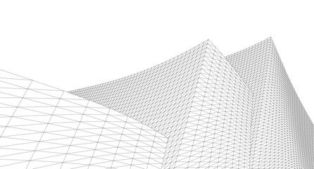 abstract architecture 3d background vector illustration