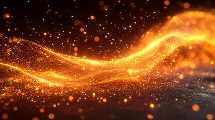 A smooth and soft glowing wave of light moving through a gradient of warm tones.