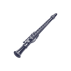 Clarinet Musical Instrument silhouette design template illustration