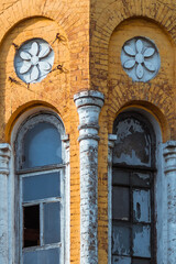 Close-up of a facade fragment from the Frommet Apothecary House in Kyiv, Ukraine