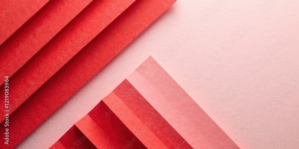Poster Abstract Red and Pink Layered Paper Design, Geometric Shapes and Textured Background for Modern Minimalist Design Projects