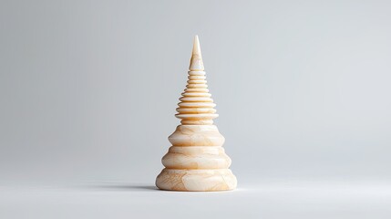 Obraz premium Miniature Stupa with Delicate Carvings Capturing the Essence of Traditional Asian Architecture