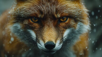 A foxs sharp snout and whiskers framed against a blurred green background