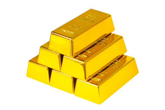 gold bars isolated transparent png