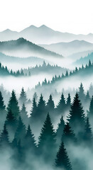 Fototapeta premium mountains in the fog