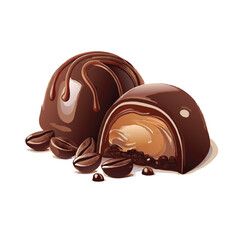 vector chocolate candy on white background