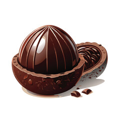 vector chocolate cake isolated on white background