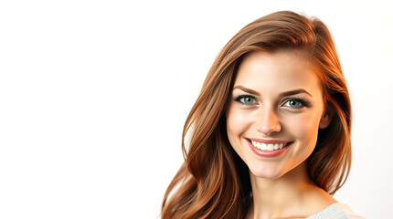 Fototapeta premium pretty young woman in front of minimalist white studio that provides clean and versatile conditions for various creative projects and allows the subject to stand out against the laconic background