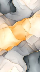Abstract flowing shapes in soft hues of orange, gray, and cream, creating a serene background