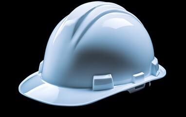 Shiny Blue Hard Hat Safety Helmet Construction Work