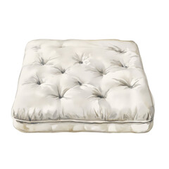 Obraz premium The image shows a thick off-white tufted mattress pad that appears soft and comfortable.