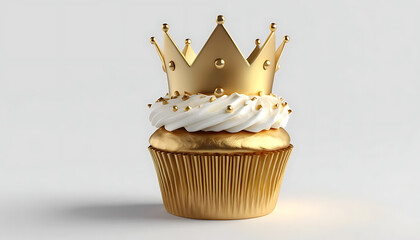 Gold Cupcake with Crown Royal Treat for Special Occasions