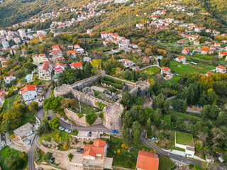 Fototapeta premium Fortress Spanjola, Herceg Novi, Montenegro - aerial view
