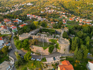 Fototapeta premium Fortress Spanjola, Herceg Novi, Montenegro - aerial view